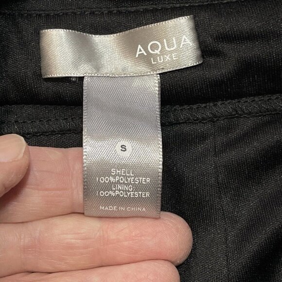 AQUA LUXE Little Black Dress Mini Bodycon Rhinestone Cuffs Women Small V-Back‎ - Picture 6 of 10